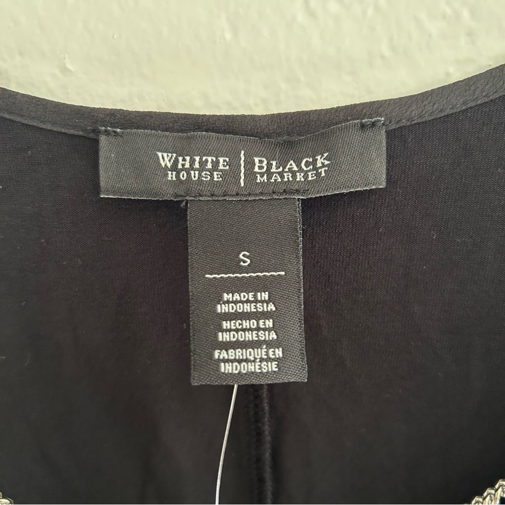 White House Black Market Black Cami with Chain Detail - Size S - Picture 3 of 6
